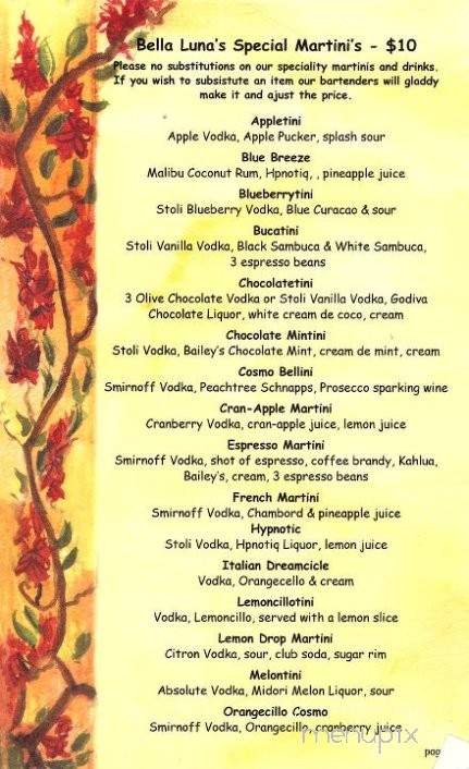 Bella Luna Ristorante - Ludlow, VT menu_pic