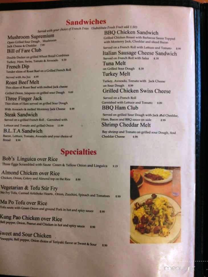 Bill Of Fare - San Jose, CA menu_pic