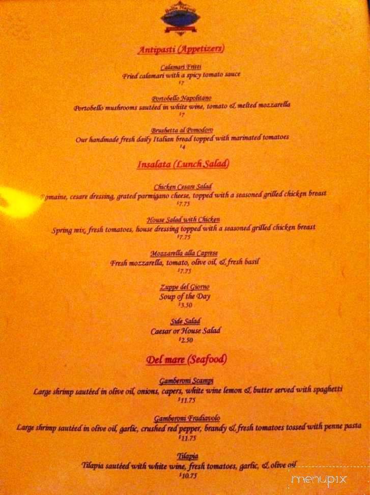 Bella Napoli - Bentonville, AR menu_pic