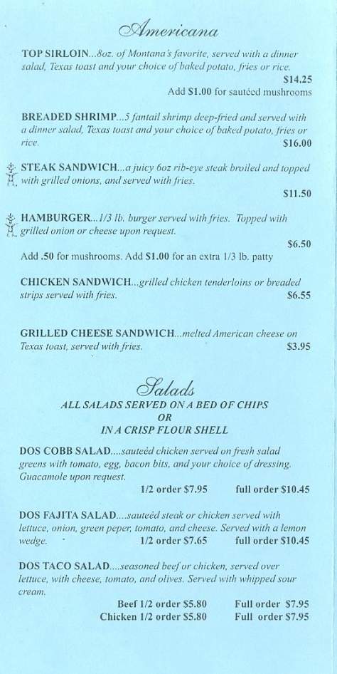 Dos Machos - Billings, MT menu_pic