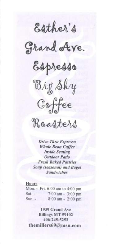 Esther's Grand Ave Espresso - Billings, MT menu_pic