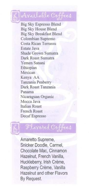 Esther's Grand Ave Espresso - Billings, MT menu_pic
