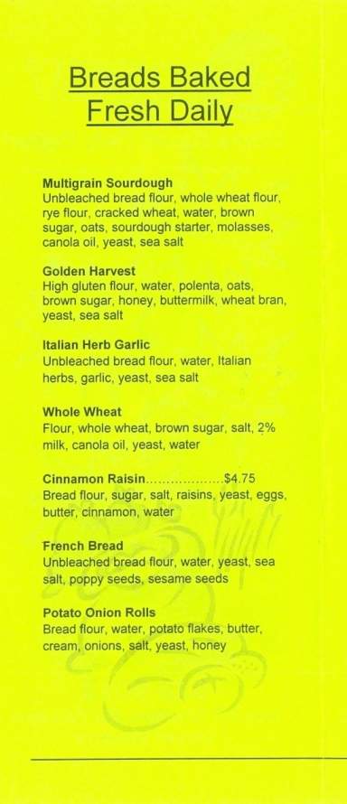 Heiko's Bakery - Billings, MT menu_pic