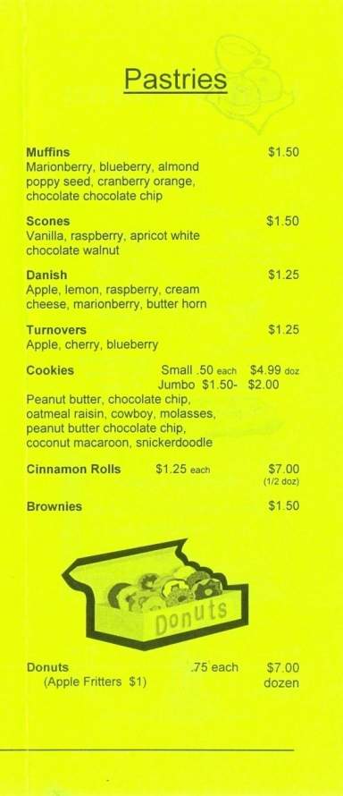 Heiko's Bakery - Billings, MT menu_pic