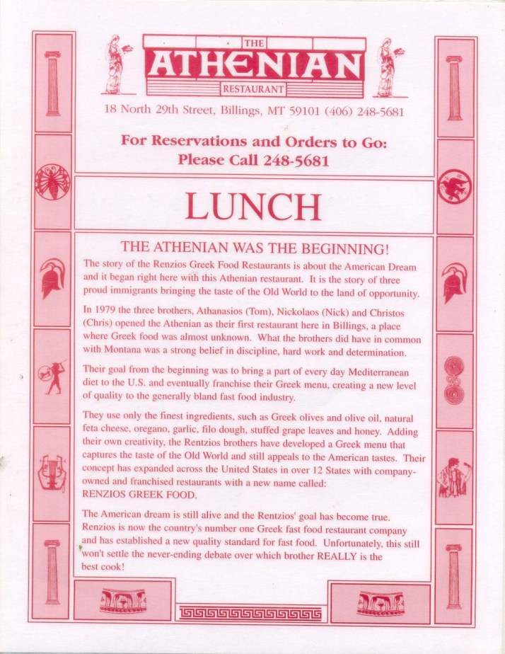 Athenian - Billings, MT menu_pic