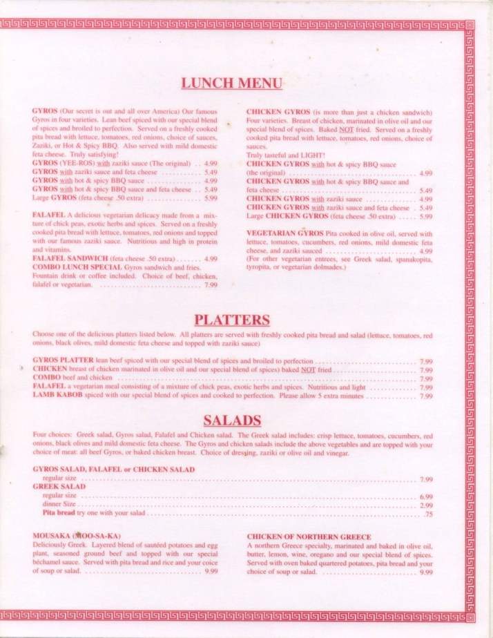 Athenian - Billings, MT menu_pic