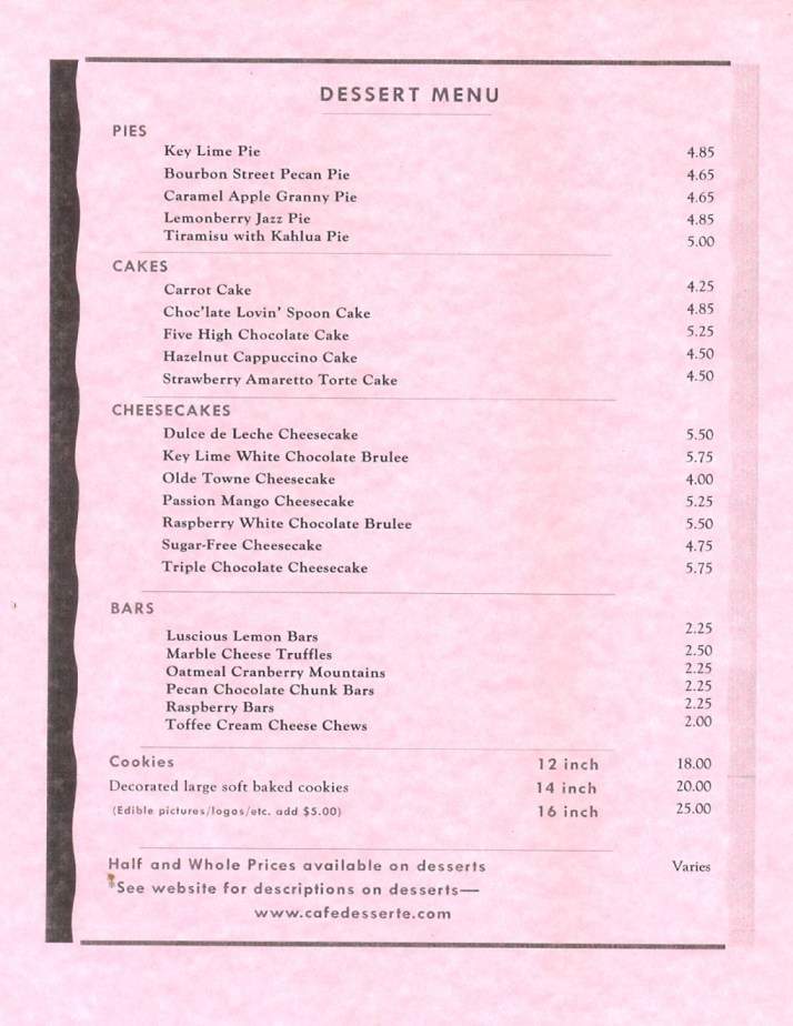 Cafe Desserte - Billings, MT menu_pic
