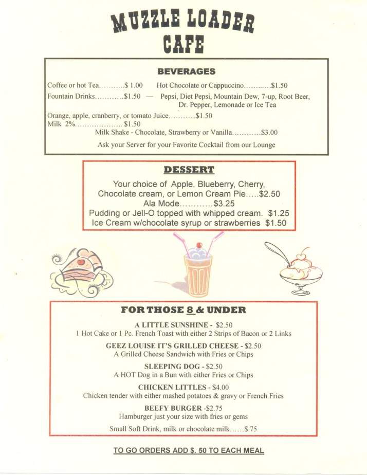 Muzzle Loader Cafe - Billings, MT menu_pic