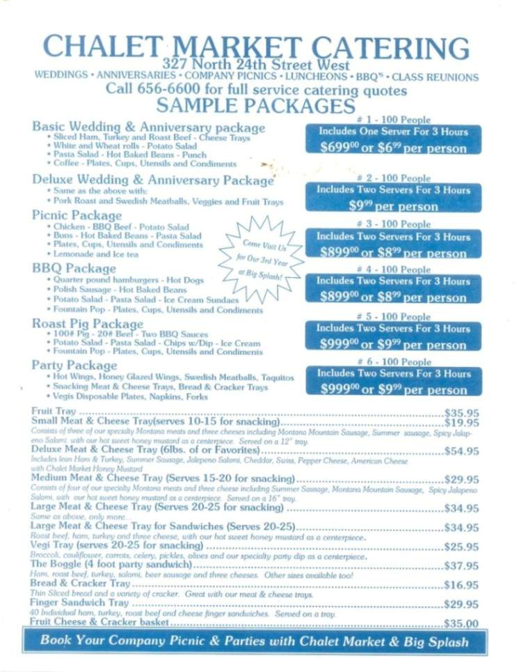 Chalet Market - Billings, MT menu_pic