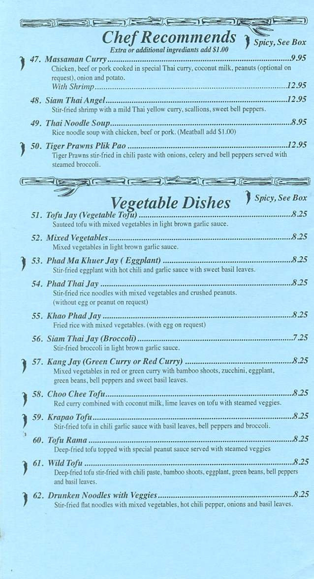 Siam Thai Restaurant - Billings, MT menu_pic