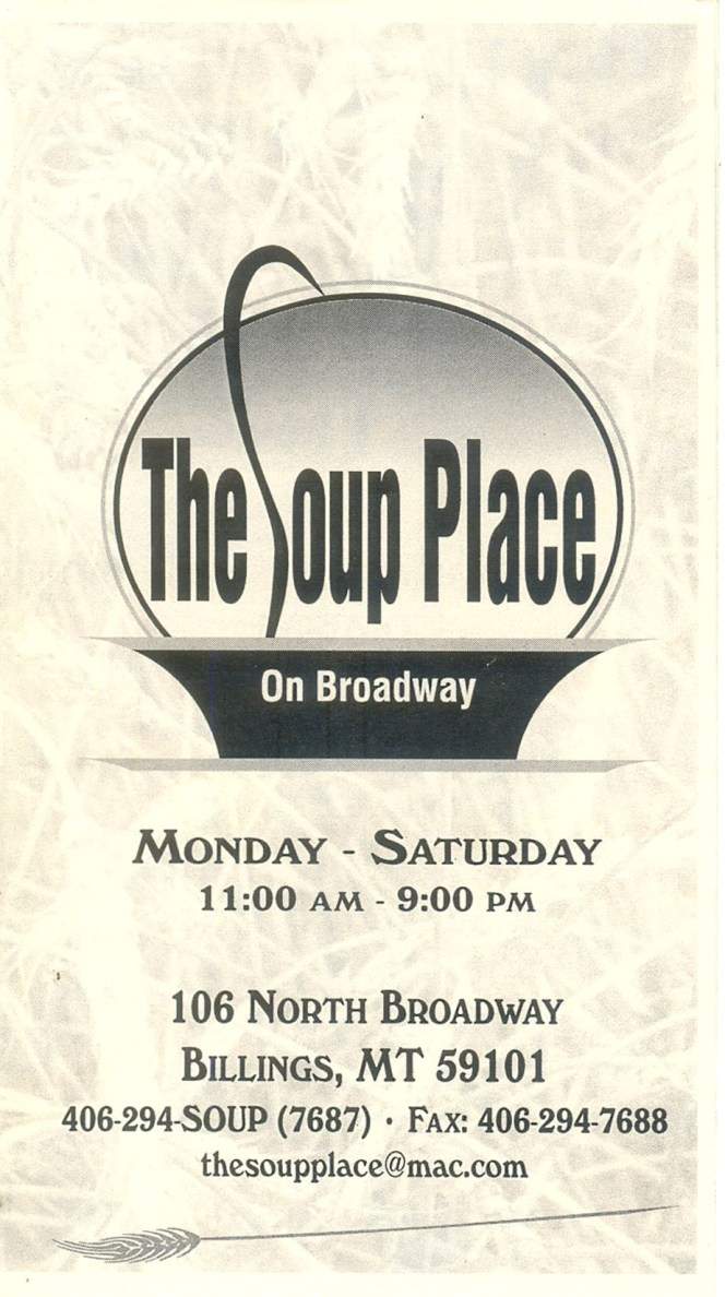 Menu of The Soup Place in Billings, MT 59101
