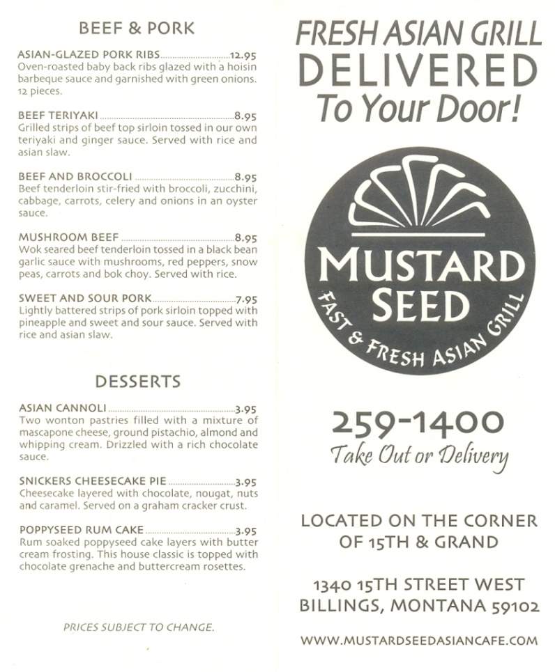 Mustard Seed Asian Grill - Billings, MT menu_pic