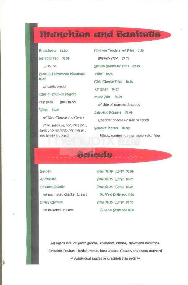 On The Roxx Bar & Grill - Binghamton, NY menu_pic