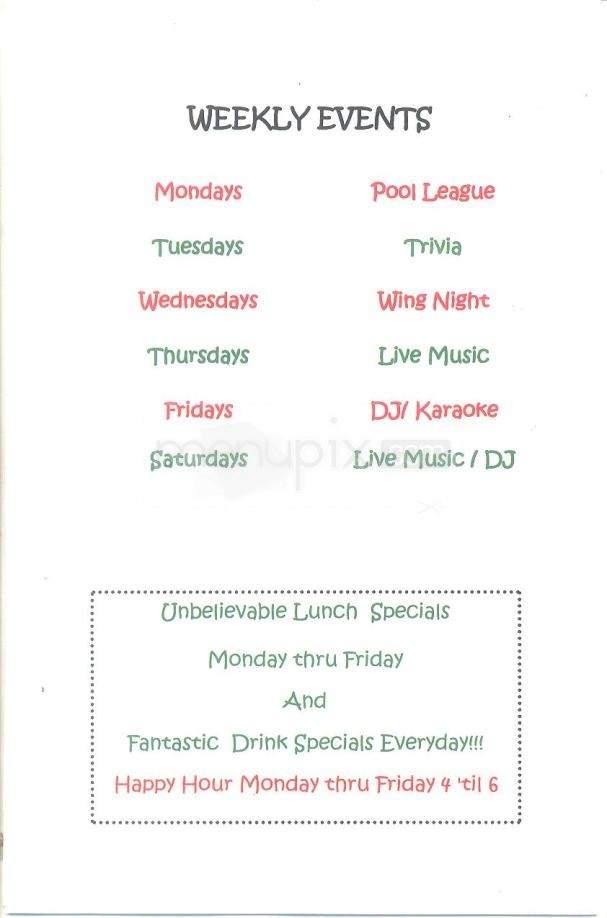 On The Roxx Bar & Grill - Binghamton, NY menu_pic
