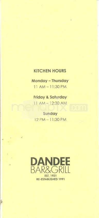 Dan Dee Bar & Grill - Binghamton, NY menu_pic