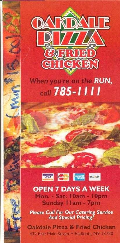 /199330/Oakdale-Pizza-and-Fried-Chicken-Endicott-NY - Endicott, NY