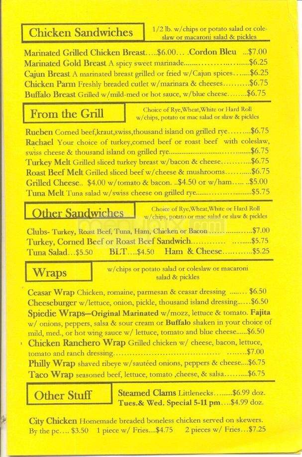 Barnaby's Pub - Endwell, NY menu_pic