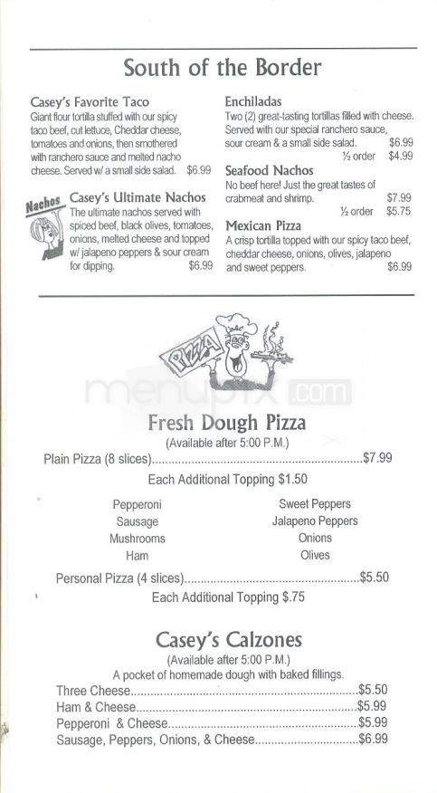 Casey's Restaurant and Bar - Binghamton, NY menu_pic