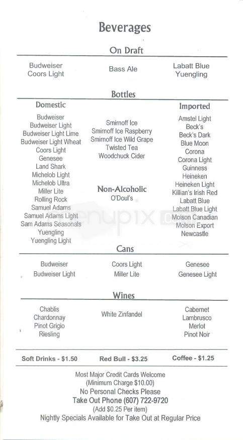 Casey's Restaurant and Bar - Binghamton, NY menu_pic