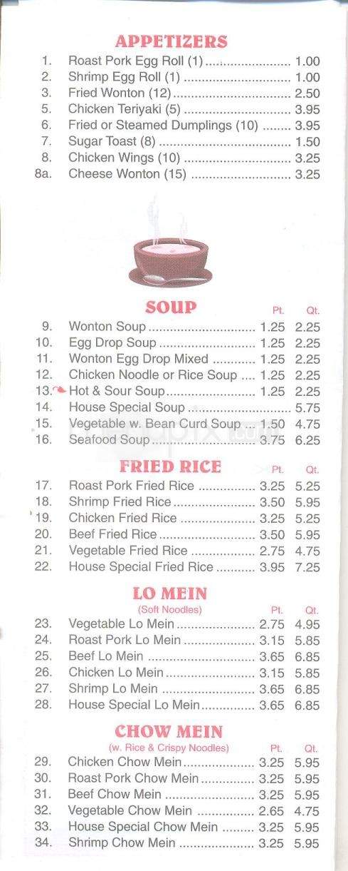 Super China Buffet (Giant Plaza) - Johnson City, NY menu_pic