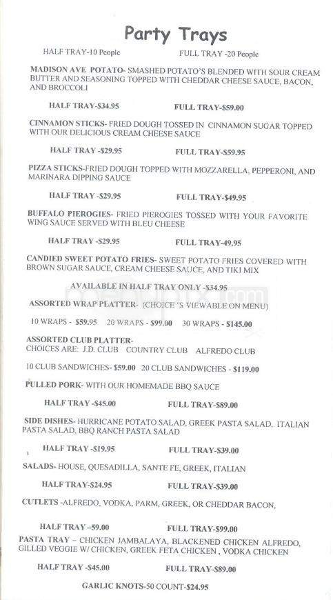 Hurricane Rylie's Cafe - Endicott, NY menu_pic