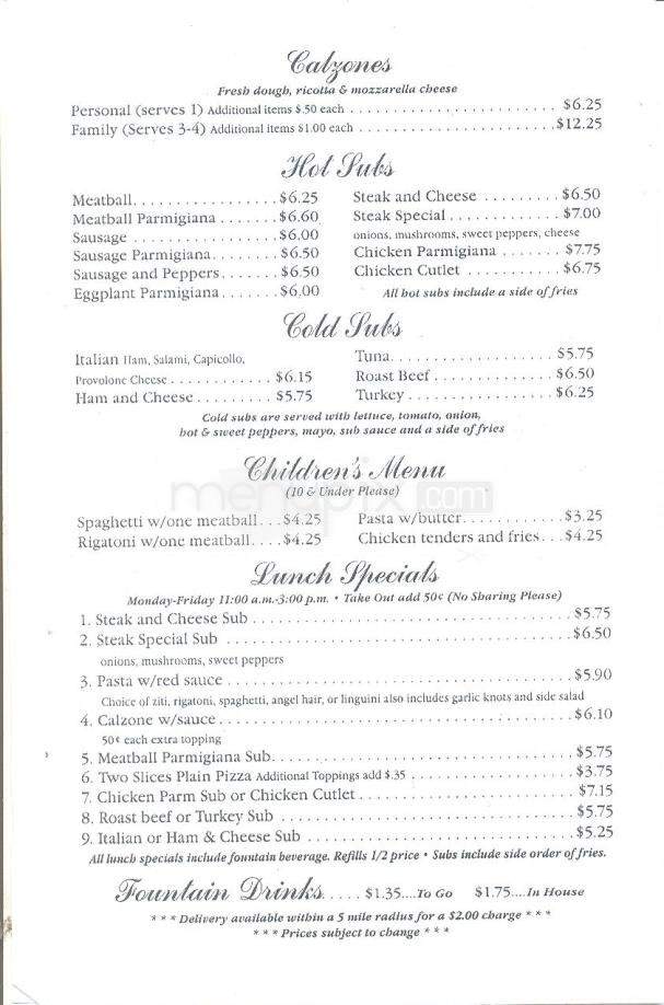 Michelangelo's Pizzeria & Restaurant - Binghamton, NY menu_pic