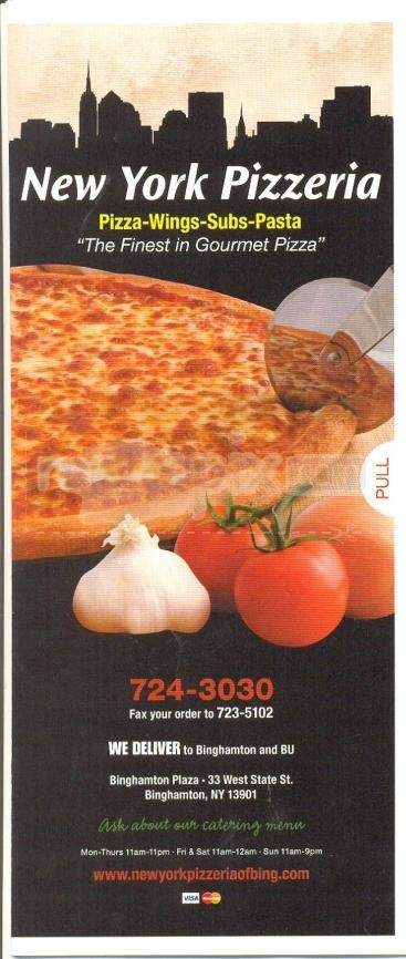 New York Pizzeria - Binghamton, NY menu_pic