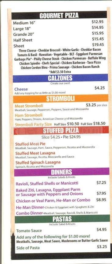 New York Pizzeria - Binghamton, NY menu_pic