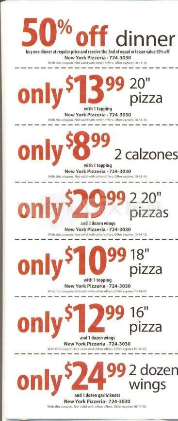 New York Pizzeria - Binghamton, NY menu_pic