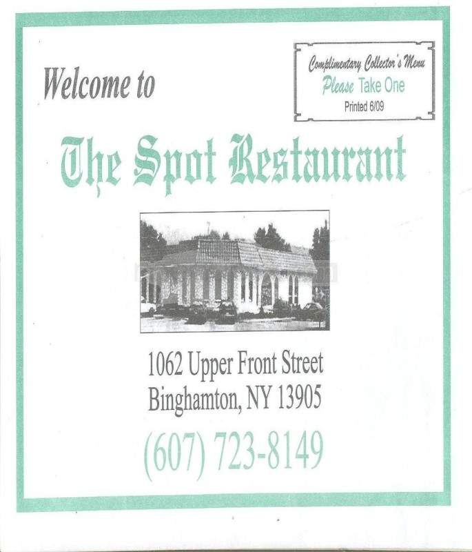 Spot Restaurant - Binghamton, NY menu_pic