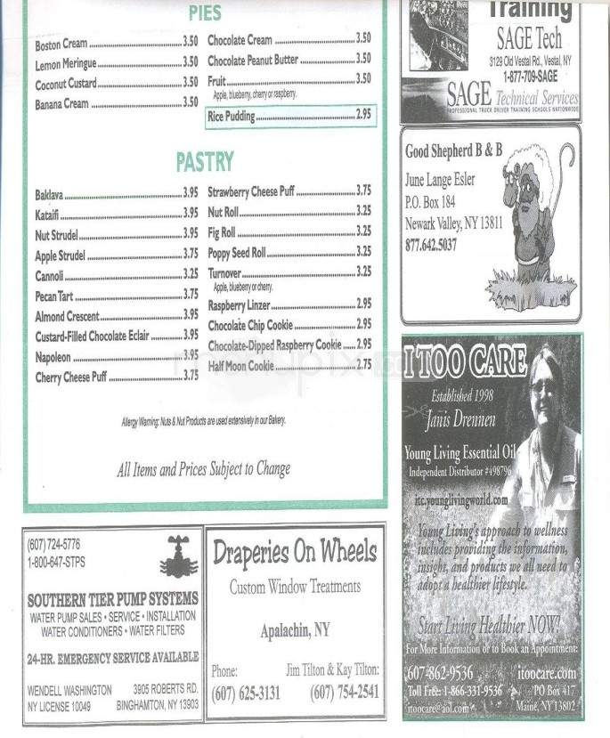 Spot Restaurant - Binghamton, NY menu_pic
