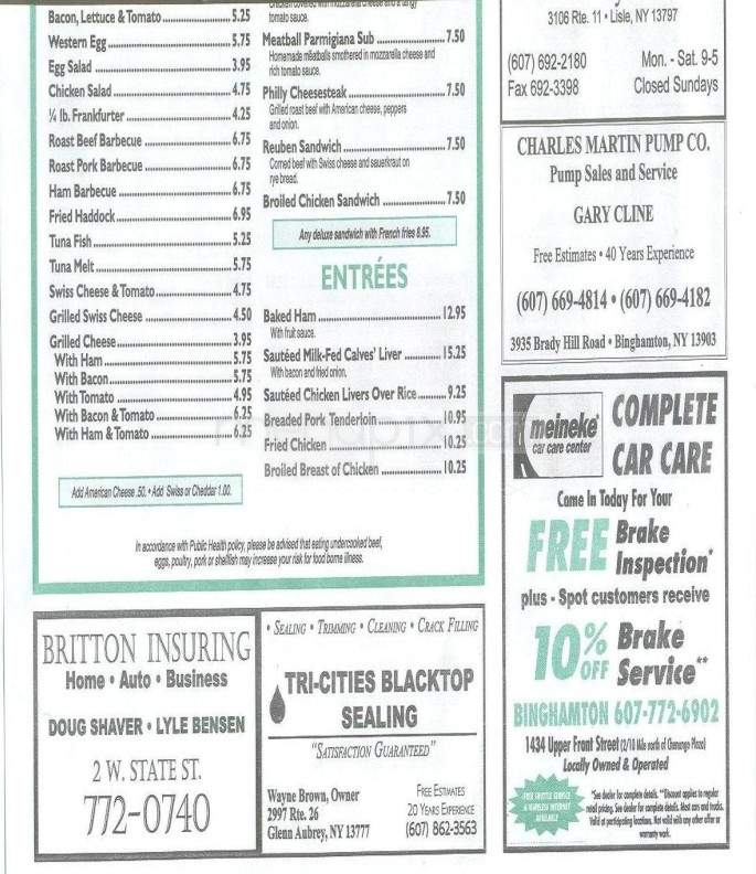 Spot Restaurant - Binghamton, NY menu_pic