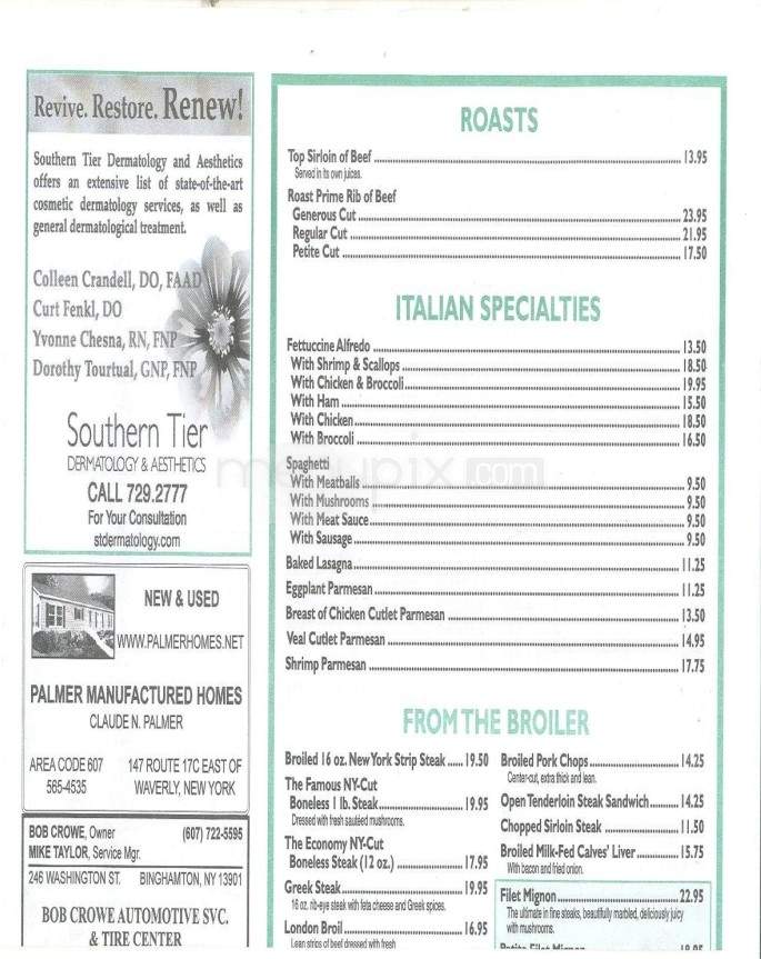 Spot Restaurant - Binghamton, NY menu_pic