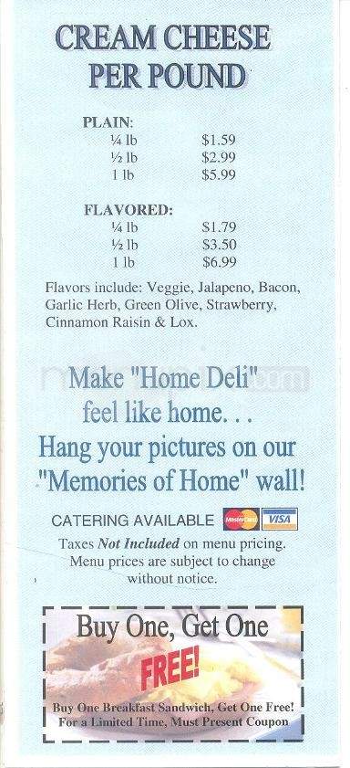 Home Deli - Vestal, NY menu_pic