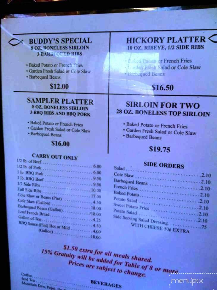 Buddy's Rib & Steak - Northport, AL menu_pic