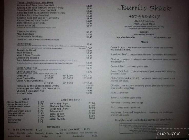 /820099/Burrito-Shack-Menu-Mesa-AZ - Mesa, AZ