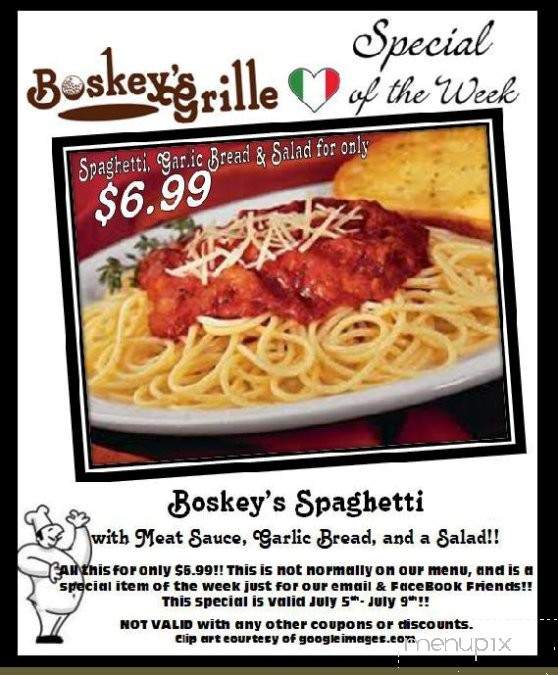 Boskey's Grill - Manchester, TN menu_pic