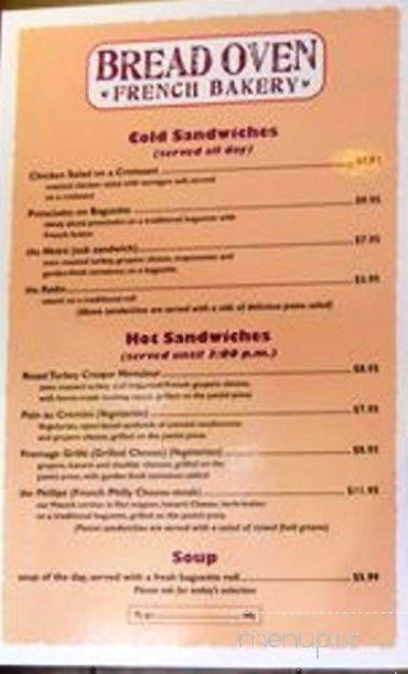 Bread Oven - Omaha, NE menu_pic