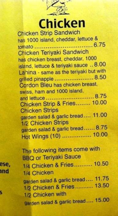 Burger Queen - Ketchikan, AK menu_pic