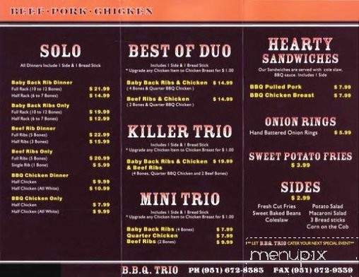 B.B.Q. Trio - Menifee, CA menu_pic