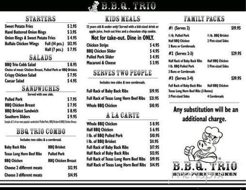 B.B.Q. Trio - Menifee, CA menu_pic