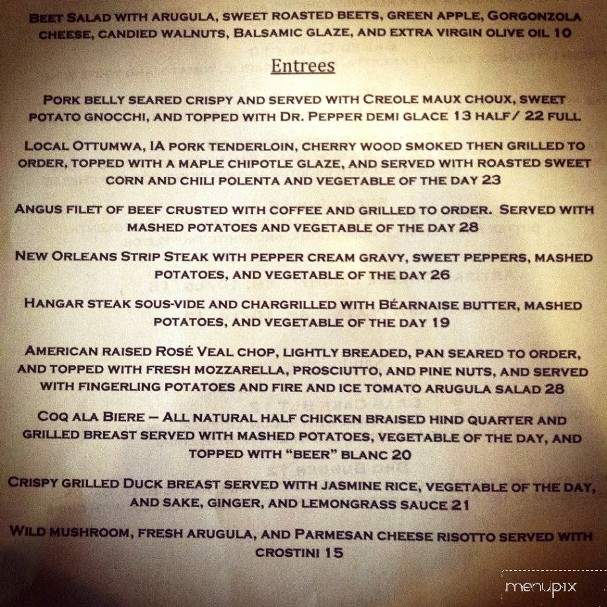 Bros Brasserie Americano - Sioux Falls, SD menu_pic