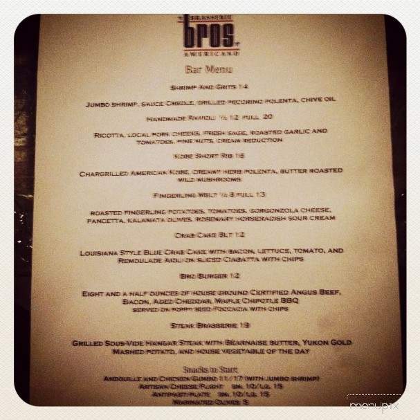 Bros Brasserie Americano - Sioux Falls, SD menu_pic