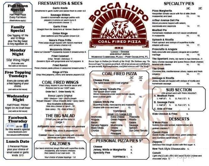 Bocca Lupo - Port Charlotte, FL menu_pic