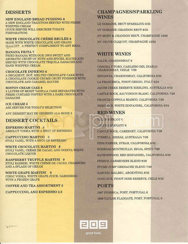 Club Cafe - Calgary, AB menu_pic