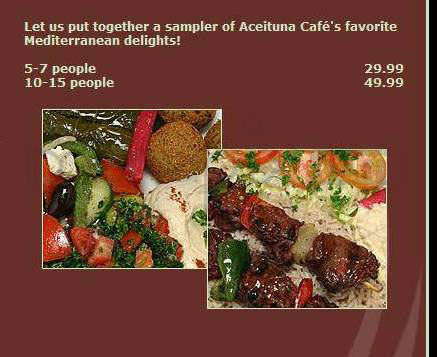 Aceituna Cafe - Cambridge, MA menu_pic