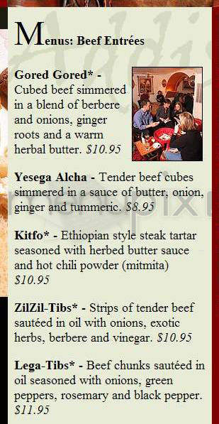 Addis Red Sea - Boston, MA menu_pic