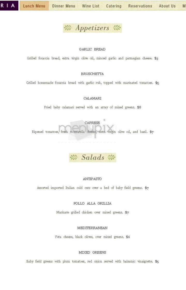Amelia's Trattoria - Cambridge, MA menu_pic