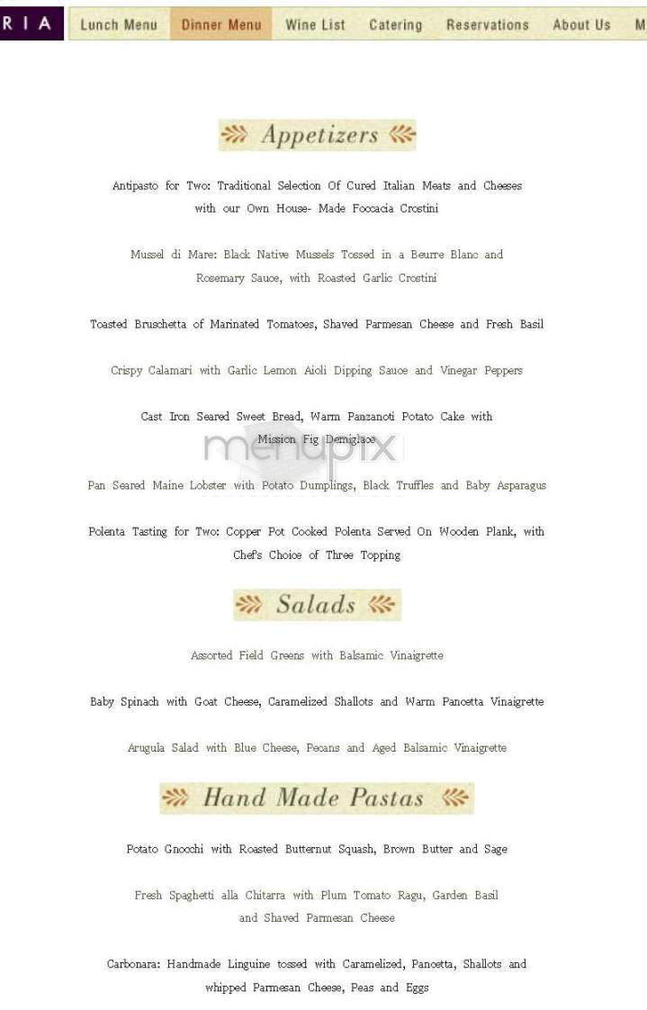 Amelia's Trattoria - Cambridge, MA menu_pic
