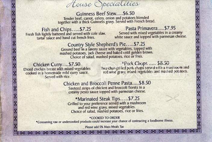 An Tua Nua - Boston, MA menu_pic